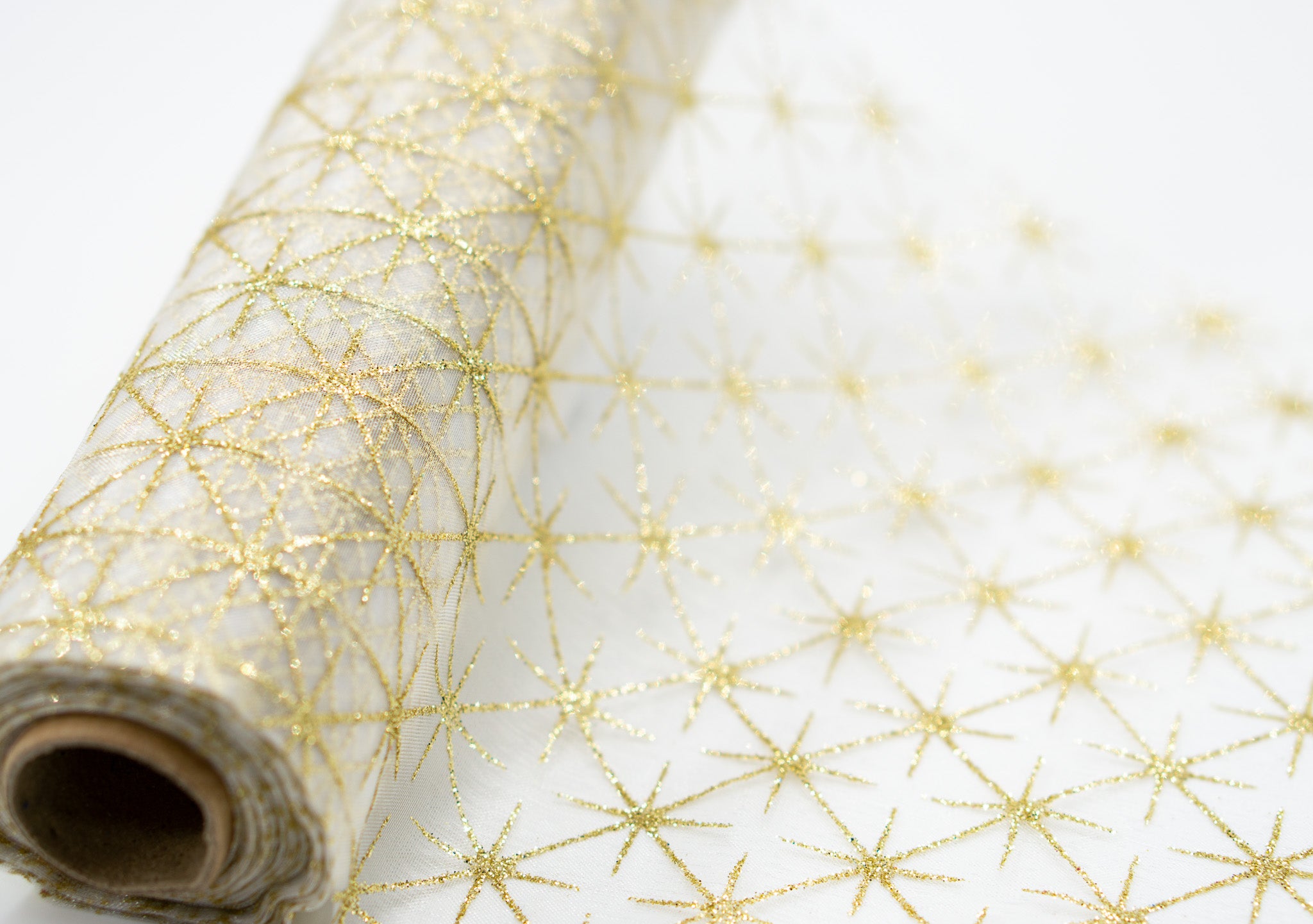 Organza Stoff Rolle Bedruckt Tischläufer Dekostoff 18 cm x 900 cm (55#)