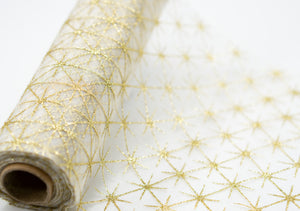 Organza Stoff Rolle Bedruckt Tischläufer Dekostoff 18 cm x 900 cm (55#)