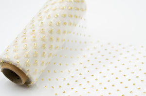 Organza Stoff Rolle Bedruckt Tischläufer Dekostoff 12 cm x 900 cm (55#)