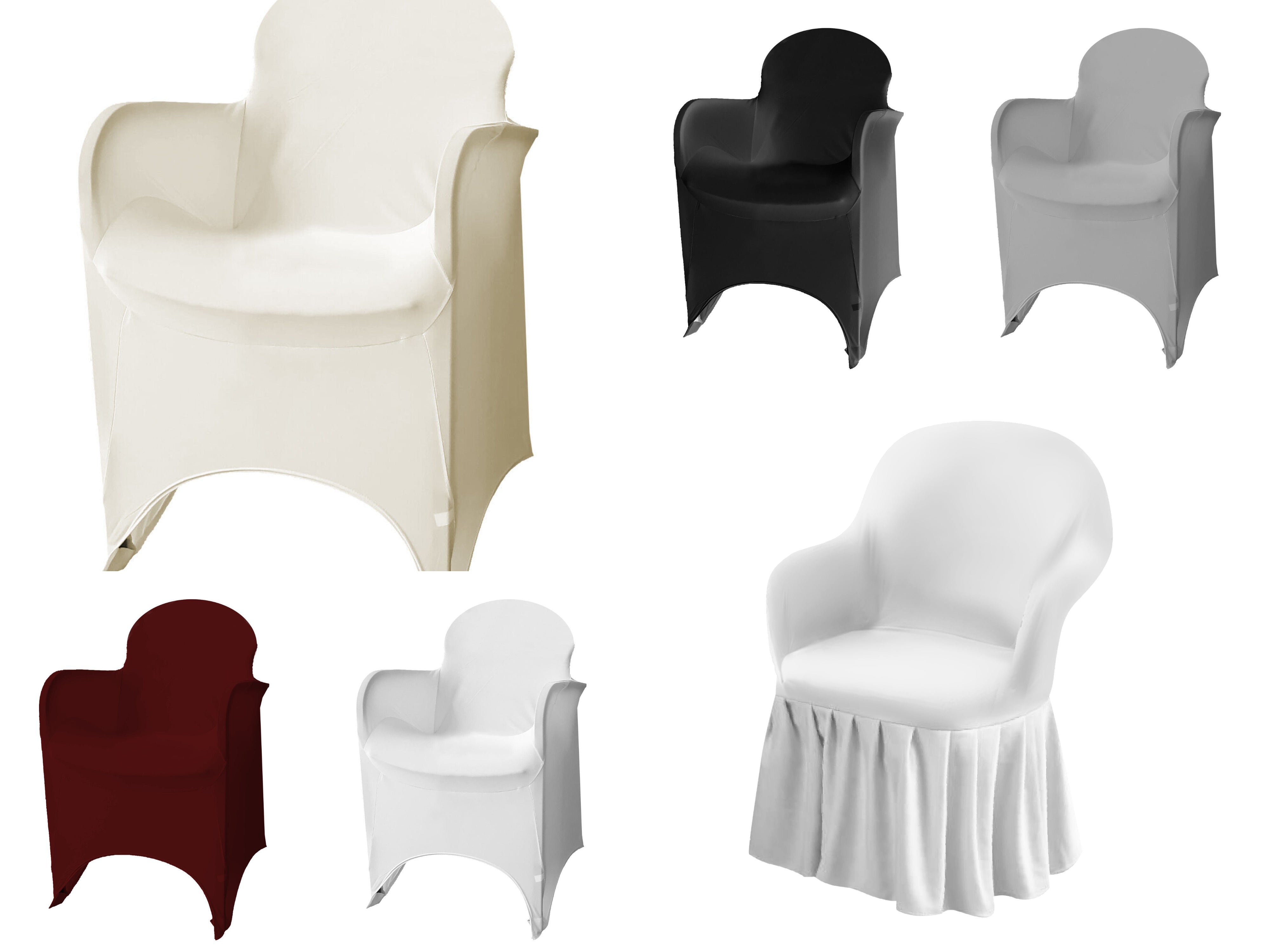 10 x  Professionelle Stretch Stuhlhusse mit Armlehne verschidene Farben