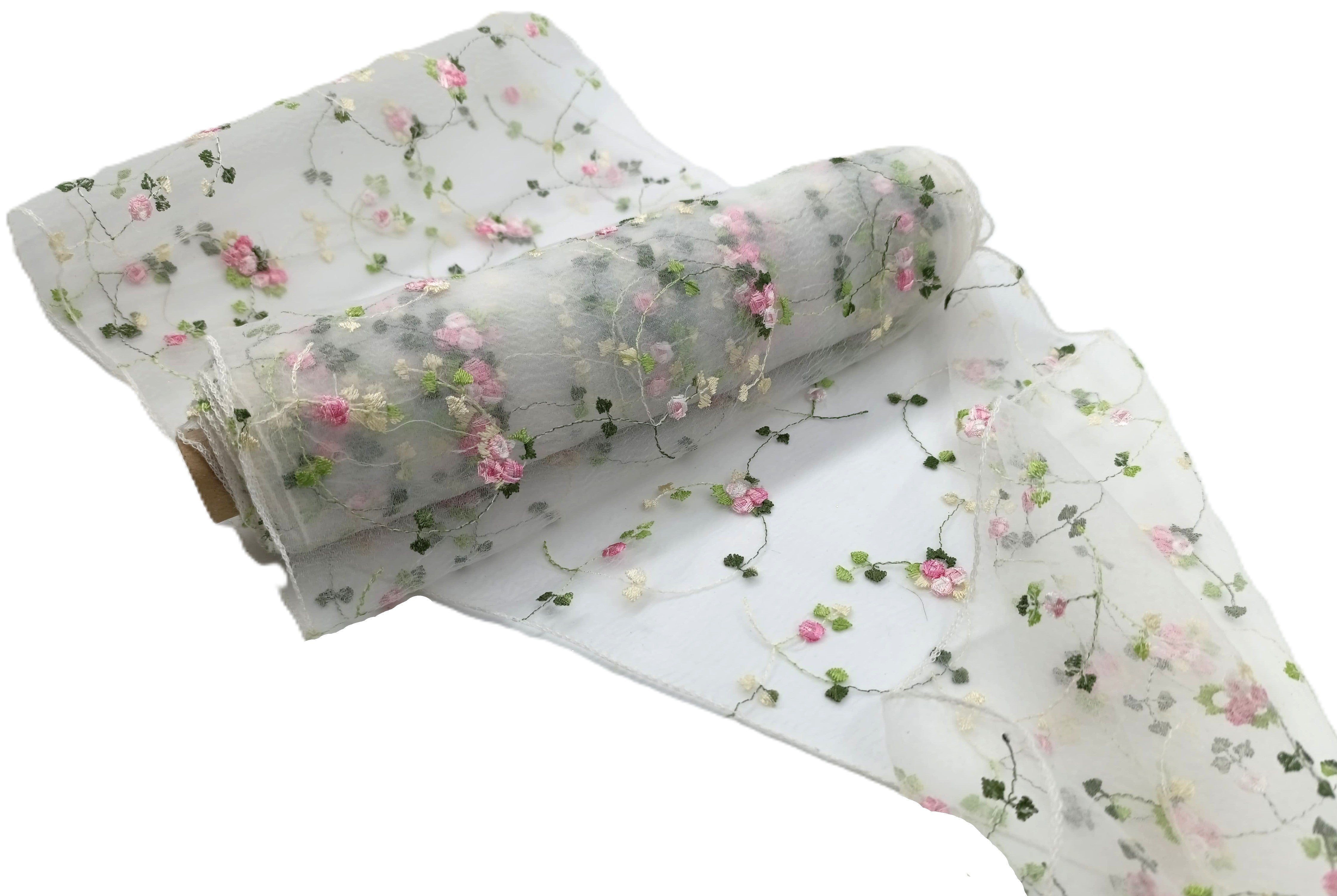 Organza Stoff Rolle Bedruckt Tischläufer Sehr Fein Dekostoff 25 cm x 900 cm (56#)