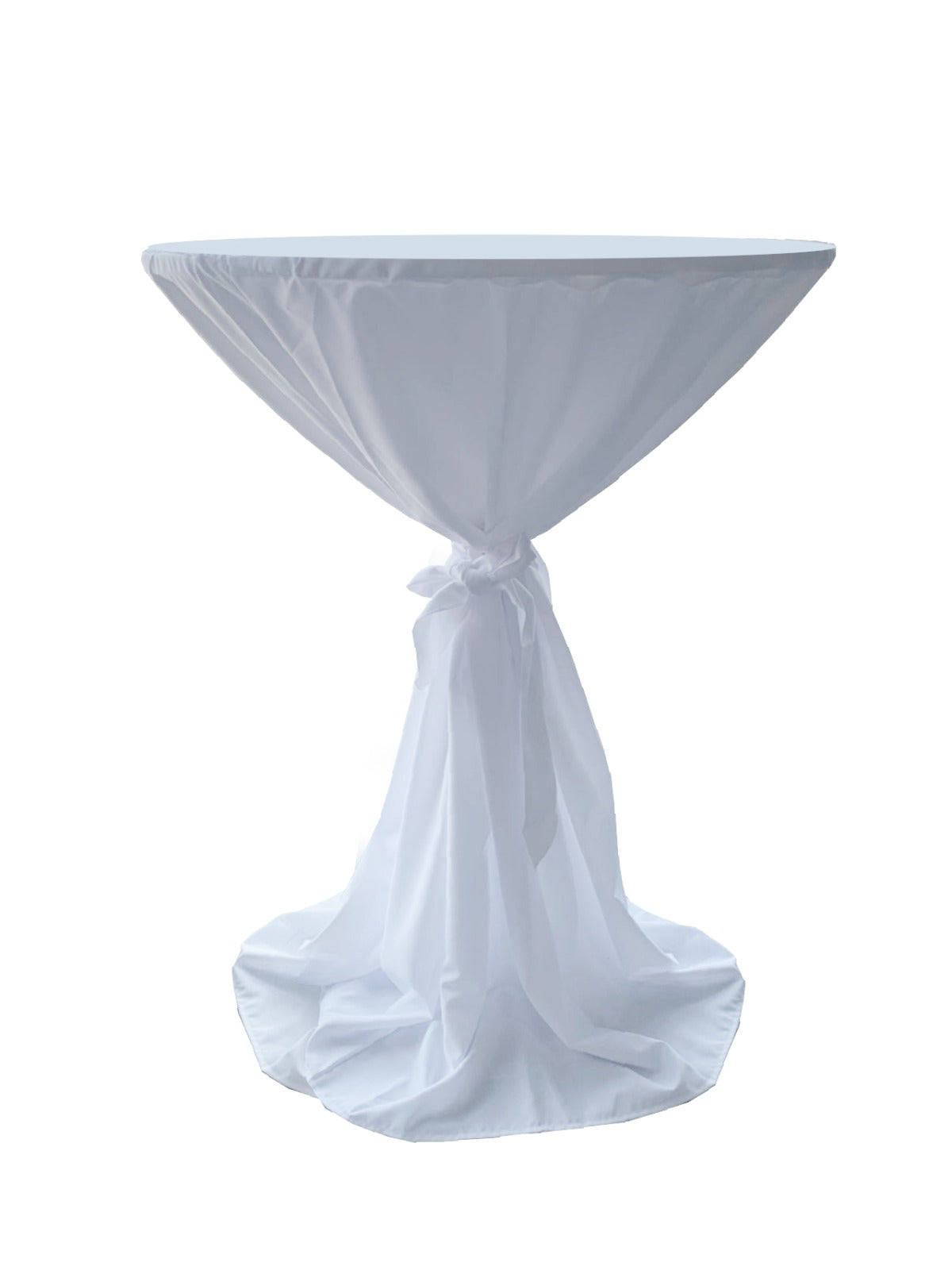 Stehtisch Hussen Polyester mit Schlaufe Weiß 80cm ø Party, Hochzeit, Bankett
