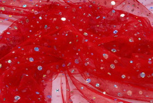 Tüll Stoff mit Pailleten verschiedene Farben