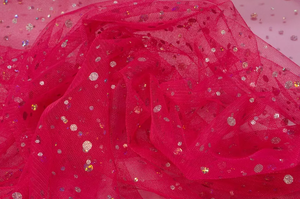 Tüll Stoff mit Pailleten verschiedene Farben